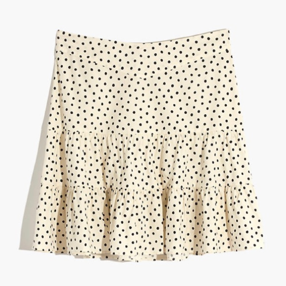 MADEWELL ⚡️ TIERED MINI SKIRT INKBRUSH IN DOTS
